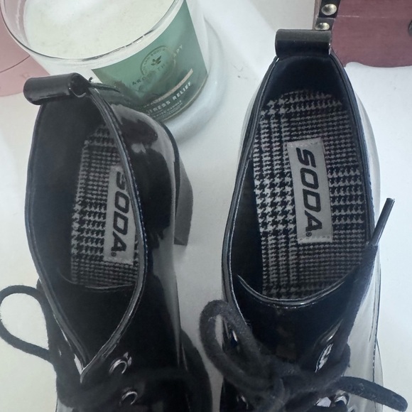 Soda Black Patent Lace-Up Heels - Picture 7 of 7